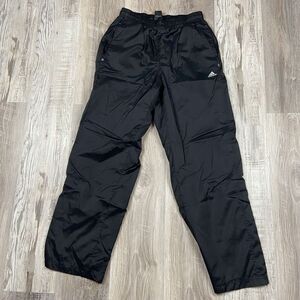Y2K Adidas Nylon Track Pants‎ Mens Small Black Joggers Zip Ankle
